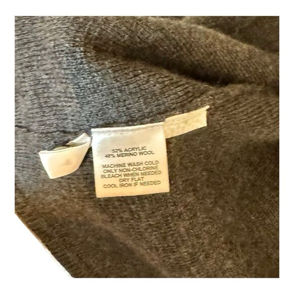 Ann Taylor Loft Women’s Cardigan Gray Open Front Draped Sweater Size Small - Picture 8 of 8
